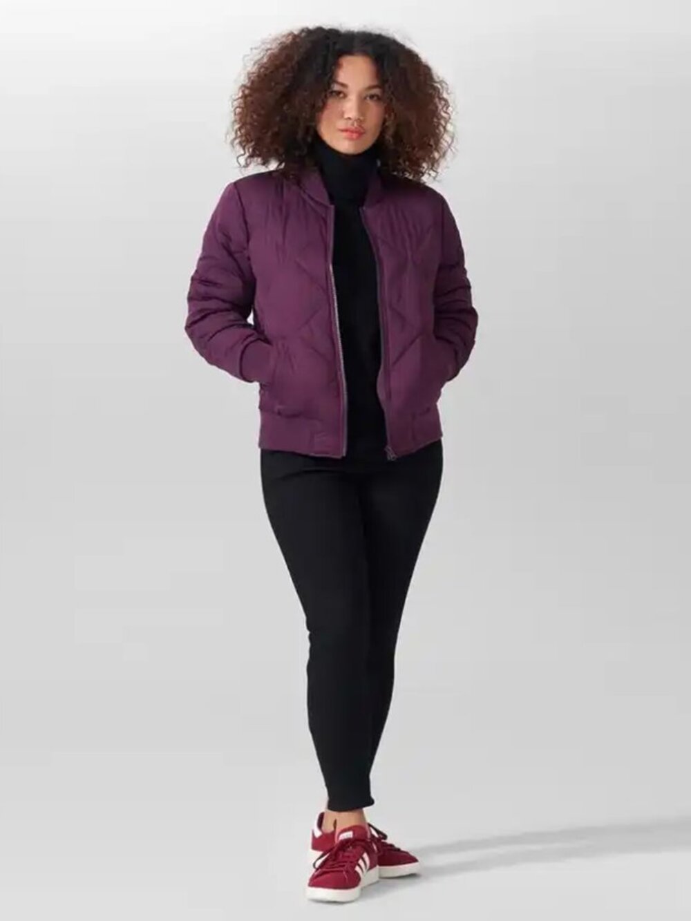 Universal Standard Purple Quilted Sophia Puffer Bomber Jacket size US 10/12 - Picture 2 of 9